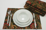 PlaceMats, Table Linens 12x18, Moss Green Caucasus Carnation Pattern Turkish Fabric Table Mat, Table Decoration, Kitchen Dining PlaceMats, Table Linens 12x18, Moss Green Caucasus Carnation Pattern Turkish Fabric Table Mat, Table Decoration, Kitchen Dining