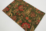 PlaceMats, Table Linens 12x18, Moss Green Caucasus Carnation Pattern Turkish Fabric Table Mat, Table Decoration, Kitchen Dining PlaceMats, Table Linens 12x18, Moss Green Caucasus Carnation Pattern Turkish Fabric Table Mat, Table Decoration, Kitchen Dining