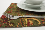 PlaceMats, Table Linens 12x18, Moss Green Caucasus Carnation Pattern Turkish Fabric Table Mat, Table Decoration, Kitchen Dining PlaceMats, Table Linens 12x18, Moss Green Caucasus Carnation Pattern Turkish Fabric Table Mat, Table Decoration, Kitchen Dining