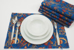 PlaceMats,Table Linens 12x18,Navy Blue Caucasus Carnation Pattern Turkish Fabric Table Mat,Table Decoration,Home Living, Dining PlaceMats,Table Linens 12x18,Navy Blue Caucasus Carnation Pattern Turkish Fabric Table Mat,Table Decoration,Home Living, Dining