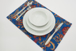 PlaceMats,Table Linens 12x18,Navy Blue Caucasus Carnation Pattern Turkish Fabric Table Mat,Table Decoration,Home Living, Dining PlaceMats,Table Linens 12x18,Navy Blue Caucasus Carnation Pattern Turkish Fabric Table Mat,Table Decoration,Home Living, Dining