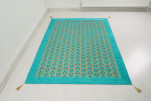 Turkish Bedspread, Twin Size Jacquard Bed Cover, 6'6X4'6, Turquoise Blue Tiger Eyes Pattern Fabric Decorative Cover Turkish Bedspread, Twin Size Jacquard Bed Cover, 6'6X4'6, Turquoise Blue Tiger Eyes Pattern Fabric Decorative Cover