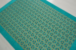 Turkish Bedspread, Twin Size Jacquard Bed Cover, 6'6X4'6, Turquoise Blue Tiger Eyes Pattern Fabric Decorative Cover Turkish Bedspread, Twin Size Jacquard Bed Cover, 6'6X4'6, Turquoise Blue Tiger Eyes Pattern Fabric Decorative Cover
