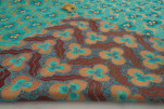 Turkish Bedspread, Twin Size Jacquard Bed Cover, 6'6X4'6, Turquoise Blue Tiger Eyes Pattern Fabric Decorative Cover Turkish Bedspread, Twin Size Jacquard Bed Cover, 6'6X4'6, Turquoise Blue Tiger Eyes Pattern Fabric Decorative Cover