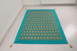 Turkish Bedspread, Twin Size Jacquard Bed Cover, 6'6X4'6, Turquoise Blue Water Line Tulip Pattern Fabric Decorative Cover Turkish Bedspread, Twin Size Jacquard Bed Cover, 6'6X4'6, Turquoise Blue Water Line Tulip Pattern Fabric Decorative Cover