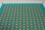 Turkish Bedspread, Twin Size Jacquard Bed Cover, 6'6X4'6, Turquoise Blue Water Line Tulip Pattern Fabric Decorative Cover Turkish Bedspread, Twin Size Jacquard Bed Cover, 6'6X4'6, Turquoise Blue Water Line Tulip Pattern Fabric Decorative Cover