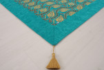 Turkish Bedspread, Twin Size Jacquard Bed Cover, 6'6X4'6, Turquoise Blue Water Line Tulip Pattern Fabric Decorative Cover Turkish Bedspread, Twin Size Jacquard Bed Cover, 6'6X4'6, Turquoise Blue Water Line Tulip Pattern Fabric Decorative Cover
