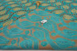 Turkish Bedspread, Twin Size Jacquard Bed Cover, 6'6X4'6, Turquoise Blue Water Line Tulip Pattern Fabric Decorative Cover Turkish Bedspread, Twin Size Jacquard Bed Cover, 6'6X4'6, Turquoise Blue Water Line Tulip Pattern Fabric Decorative Cover