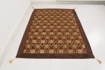 Turkish Bedspread, Twin Size Bed Cover, 6'6X4'6, Brown Topkapi Palace Tulip Pattern Fabric Decorative Cover, Throw Blanket Turkish Bedspread, Twin Size Bed Cover, 6'6X4'6, Brown Topkapi Palace Tulip Pattern Fabric Decorative Cover, Throw Blanket