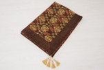 Turkish Bedspread, Twin Size Bed Cover, 6'6X4'6, Brown Topkapi Palace Tulip Pattern Fabric Decorative Cover, Throw Blanket Turkish Bedspread, Twin Size Bed Cover, 6'6X4'6, Brown Topkapi Palace Tulip Pattern Fabric Decorative Cover, Throw Blanket