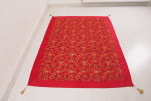 Turkish Bedspread, Twin Size Bed Cover, 6'6X4'6, Red Caucasus Carnation Pattern Fabric Decorative Cover, Throw Blanket Turkish Bedspread, Twin Size Bed Cover, 6'6X4'6, Red Caucasus Carnation Pattern Fabric Decorative Cover, Throw Blanket