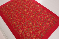 Turkish Bedspread, Twin Size Bed Cover, 6'6X4'6, Red Carnation Pattern Fabric Blankets, Ottoman Decorative Sofa and Bed Cover