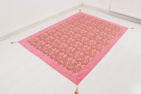 Turkish Bedspread, Twin Size Bed Cover, 6'6X4'6, Pale Pink Turkish Carnation Pattern Fabric Decorative Cover, Throw Blanket Turkish Bedspread, Twin Size Bed Cover, 6'6X4'6, Pale Pink Turkish Carnation Pattern Fabric Decorative Cover, Throw Blanket