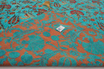 Turkish Bedspread, Twin Size Bed Cover, 6'6X4'6, Turquoise Blue Caucasus Carnation Pattern Fabric Decorative Cover Turkish Bedspread, Twin Size Bed Cover, 6'6X4'6, Turquoise Blue Caucasus Carnation Pattern Fabric Decorative Cover