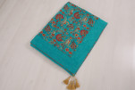 Turkish Bedspread, Twin Size Bed Cover, 6'6X4'6, Turquoise Blue Caucasus Carnation Pattern Fabric Decorative Cover Turkish Bedspread, Twin Size Bed Cover, 6'6X4'6, Turquoise Blue Caucasus Carnation Pattern Fabric Decorative Cover