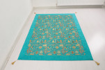 Turkish Bedspread,Twin Size Bed Cover, 6'6X4'6,Turquoise Blue Turkish Dream Pattern Fabric Decorative Cover Blanket, Dining room Turkish Bedspread,Twin Size Bed Cover, 6'6X4'6,Turquoise Blue Turkish Dream Pattern Fabric Decorative Cover Blanket, Dining room