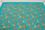 Turkish Bedspread,Twin Size Bed Cover, 6'6X4'6,Turquoise Blue Turkish Dream Pattern Fabric Decorative Cover Blanket, Dining room Turkish Bedspread,Twin Size Bed Cover, 6'6X4'6,Turquoise Blue Turkish Dream Pattern Fabric Decorative Cover Blanket, Dining room
