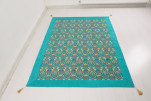 Turkish Bedspread, Twin Size Bed Cover, 6'6X4'6, Turquoise Blue Turkish Carnation Pattern Fabric Decorative Cover, Sofa Cover Turkish Bedspread, Twin Size Bed Cover, 6'6X4'6, Turquoise Blue Turkish Carnation Pattern Fabric Decorative Cover, Sofa Cover