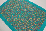 Turkish Bedspread, Twin Size Bed Cover, 6'6X4'6, Turquoise Blue Turkish Carnation Pattern Fabric Decorative Cover, Sofa Cover Turkish Bedspread, Twin Size Bed Cover, 6'6X4'6, Turquoise Blue Turkish Carnation Pattern Fabric Decorative Cover, Sofa Cover