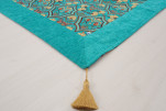 Turkish Bedspread, Twin Size Bed Cover, 6'6X4'6, Turquoise Blue Turkish Carnation Pattern Fabric Decorative Cover, Sofa Cover Turkish Bedspread, Twin Size Bed Cover, 6'6X4'6, Turquoise Blue Turkish Carnation Pattern Fabric Decorative Cover, Sofa Cover
