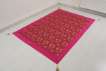 Turkish Bedspread, Twin Size Bed Cover, 6'6X4'6, Mazenda Pink Turkish Carnation Pattern Fabric Decorative Cover, Sofa Cover Turkish Bedspread, Twin Size Bed Cover, 6'6X4'6, Mazenda Pink Turkish Carnation Pattern Fabric Decorative Cover, Sofa Cover