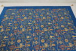 Turkish Bedspread, Twin Size Bed Cover, 6'6X4'6, Navy Blue Turkish Dream Pattern Fabric Decorative Cover, Sofa Cover,Table Cloth Turkish Bedspread, Twin Size Bed Cover, 6'6X4'6, Navy Blue Turkish Dream Pattern Fabric Decorative Cover, Sofa Cover,Table Cloth