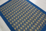 Turkish Bedspread, Twin Size Bed Cover, 6'6X4'6, Navy Blue Water Line Tulip Pattern Fabric Decorative Cover, Sofa Cover Turkish Bedspread, Twin Size Bed Cover, 6'6X4'6, Navy Blue Water Line Tulip Pattern Fabric Decorative Cover, Sofa Cover