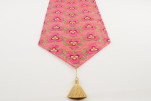 Table Runner, Mazenda Pink Tiger Eyes Pattern Turkish Chenille Fabric Table Linens, Turkish Table Runner, Dining Table Runner Table Runner, Mazenda Pink Tiger Eyes Pattern Turkish Chenille Fabric Table Linens, Turkish Table Runner, Dining Table Runner