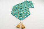 Table Runner, Turquoise Blue Tiger Eyes Pattern Turkish Chenille Fabric Table Linens, Turkish Table Runner, Dining Table Runner Table Runner, Turquoise Blue Tiger Eyes Pattern Turkish Chenille Fabric Table Linens, Turkish Table Runner, Dining Table Runner
