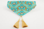 Table Runner, Turquoise Blue Tiger Eyes Pattern Turkish Chenille Fabric Table Linens, Turkish Table Runner, Dining Table Runner Table Runner, Turquoise Blue Tiger Eyes Pattern Turkish Chenille Fabric Table Linens, Turkish Table Runner, Dining Table Runner