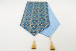 Table Runner, Navy Blue Tiger Eyes Pattern Turkish Chenille Fabric Table Linens,Table Linens, Turkish Table Runner, Dining Table Table Runner, Navy Blue Tiger Eyes Pattern Turkish Chenille Fabric Table Linens,Table Linens, Turkish Table Runner, Dining Table