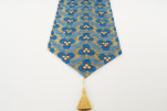 Table Runner, Navy Blue Tiger Eyes Pattern Turkish Chenille Fabric Table Linens,Table Linens, Turkish Table Runner, Dining Table Table Runner, Navy Blue Tiger Eyes Pattern Turkish Chenille Fabric Table Linens,Table Linens, Turkish Table Runner, Dining Table