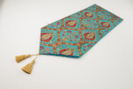 Table Runner, Turquoise Blue Morocco Pattern Turkish Chenille Fabric Table Linens, Turkish Table Runner, Turkish Table Linens Table Runner, Turquoise Blue Morocco Pattern Turkish Chenille Fabric Table Linens, Turkish Table Runner, Turkish Table Linens