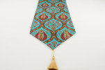 Table Runner, Turquoise Blue Morocco Pattern Turkish Chenille Fabric Table Linens, Turkish Table Runner, Turkish Table Linens Table Runner, Turquoise Blue Morocco Pattern Turkish Chenille Fabric Table Linens, Turkish Table Runner, Turkish Table Linens