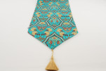 Table Runner, Turquoise Blue Carnation Pattern Dining Table Runner, Turkish Fabric Table Linens Table Runner, Turquoise Blue Carnation Pattern Dining Table Runner, Turkish Fabric Table Linens