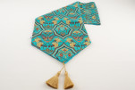Table Runner, Turquoise Blue Carnation Pattern Dining Table Runner, Turkish Fabric Table Linens Table Runner, Turquoise Blue Carnation Pattern Dining Table Runner, Turkish Fabric Table Linens