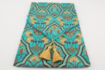Table Runner, Turquoise Blue Carnation Pattern Dining Table Runner, Turkish Fabric Table Linens Table Runner, Turquoise Blue Carnation Pattern Dining Table Runner, Turkish Fabric Table Linens