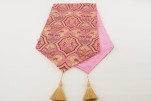 Table Runner, Pale Pink Carnation Pattern Turkish Chenille Fabric Table Runner, Fabric Table Linens, Turkish Dining Table Runner Table Runner, Pale Pink Carnation Pattern Turkish Chenille Fabric Table Runner, Fabric Table Linens, Turkish Dining Table Runner