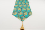 Table Runner,Turquoise Blue Water Line Tulip Pattern Turkish Chenille Fabric Table Runner,Fabric Table Linens, Boho Table Runner Table Runner,Turquoise Blue Water Line Tulip Pattern Turkish Chenille Fabric Table Runner,Fabric Table Linens, Boho Table Runner