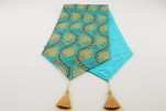 Table Runner,Turquoise Blue Water Line Tulip Pattern Turkish Chenille Fabric Table Runner,Fabric Table Linens, Boho Table Runner Table Runner,Turquoise Blue Water Line Tulip Pattern Turkish Chenille Fabric Table Runner,Fabric Table Linens, Boho Table Runner