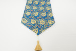 Table Runner, Navy Blue Water Line Tulip Pattern Turkish Chenille Fabric Table Runner, Fabric Table Linens, Turkish Table Runner Table Runner, Navy Blue Water Line Tulip Pattern Turkish Chenille Fabric Table Runner, Fabric Table Linens, Turkish Table Runner