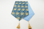 Table Runner, Navy Blue Water Line Tulip Pattern Turkish Chenille Fabric Table Runner, Fabric Table Linens, Turkish Table Runner Table Runner, Navy Blue Water Line Tulip Pattern Turkish Chenille Fabric Table Runner, Fabric Table Linens, Turkish Table Runner
