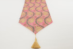 Table Runner, Pale Pink Water Line Tulip Pattern Turkish Chenille Fabric Table Runner, Fabric Table Linens, Turkish Table Runner Table Runner, Pale Pink Water Line Tulip Pattern Turkish Chenille Fabric Table Runner, Fabric Table Linens, Turkish Table Runner