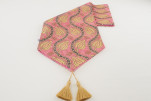 Table Runner, Pale Pink Water Line Tulip Pattern Turkish Chenille Fabric Table Runner, Fabric Table Linens, Turkish Table Runner Table Runner, Pale Pink Water Line Tulip Pattern Turkish Chenille Fabric Table Runner, Fabric Table Linens, Turkish Table Runner