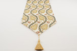 Table Runner,Beige Water Line Tulip Pattern Turkish Chenille Fabric Table Runner,Fabric Table Linen,Turkish Table Runner Table Runner,Beige Water Line Tulip Pattern Turkish Chenille Fabric Table Runner,Fabric Table Linen,Turkish Table Runner