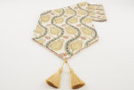 Table Runner,Beige Water Line Tulip Pattern Turkish Chenille Fabric Table Runner,Fabric Table Linen,Turkish Table Runner Table Runner,Beige Water Line Tulip Pattern Turkish Chenille Fabric Table Runner,Fabric Table Linen,Turkish Table Runner
