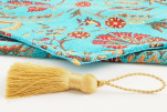 Table Runner, Turquoise Blue Caucasus Carnation Pattern Turkish Chenille Fabric Table Runner, Fabric Table Linens, Table Runner Table Runner, Turquoise Blue Caucasus Carnation Pattern Turkish Chenille Fabric Table Runner, Fabric Table Linens, Table Runner