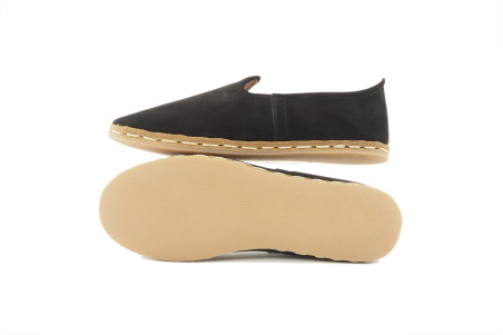 Mens Leather Shoes, Black Suede Genuine Leather Mens Shoe, Mens Grounding Shoes,Men Loafer Shoes,Flat Summer Shoe,Mens Slip Ons