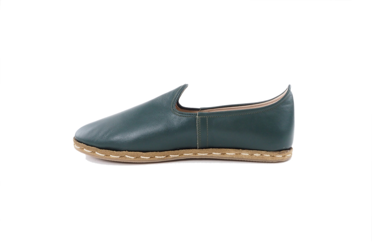 Green Womens Leather Shoes