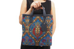 Genuine Lamb Leather Bag, Navy Blue Morocco Pattern Turkish Fabric Womens Bag, ID KCYC02,Lamb Leather Bag,Sheep Skin Leather Bag Genuine Lamb Leather Bag, Navy Blue Morocco Pattern Turkish Fabric Womens Bag, ID KCYC02,Lamb Leather Bag,Sheep Skin Leather Bag